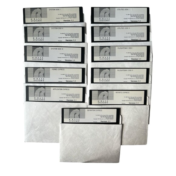 5.25" Floppy Disk R BASE SYSTEM V Version 1.1 for IBM PC, XT, AT 1987 Microrim - Picture 1 of 1